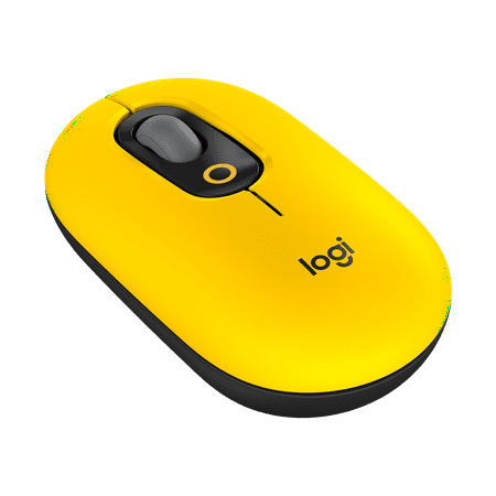 Logitech - POP Mouse Bluetooth Optical Ambidextrous Mouse with Customizable Emojis - Blast Yellow