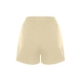 thumbnail image 7 of Staron Women's Casual Shorts with Pockets Drawstring Waist Solid Color Sports Shorts Loose Comfy Lounge Athletic Wear, Beige S, 7 of 7