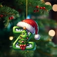 thumbnail image 3 of BGZLEU 26 Green Alphabet Ornaments for Christmas Tree Initial Letter Santa Claus Pendant with Xmas Tree Mini Monogram Hanging Decorations for Christmas Tree Party Gifts DIY Decor (Z), 3 of 6