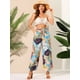 thumbnail image 3 of INSPIRE CHIC Pantalones de pierna ancha tropical informal con cintura con cordón floral Palazzo Boho para mujer con bolsillos Rosa S, 3 of 6