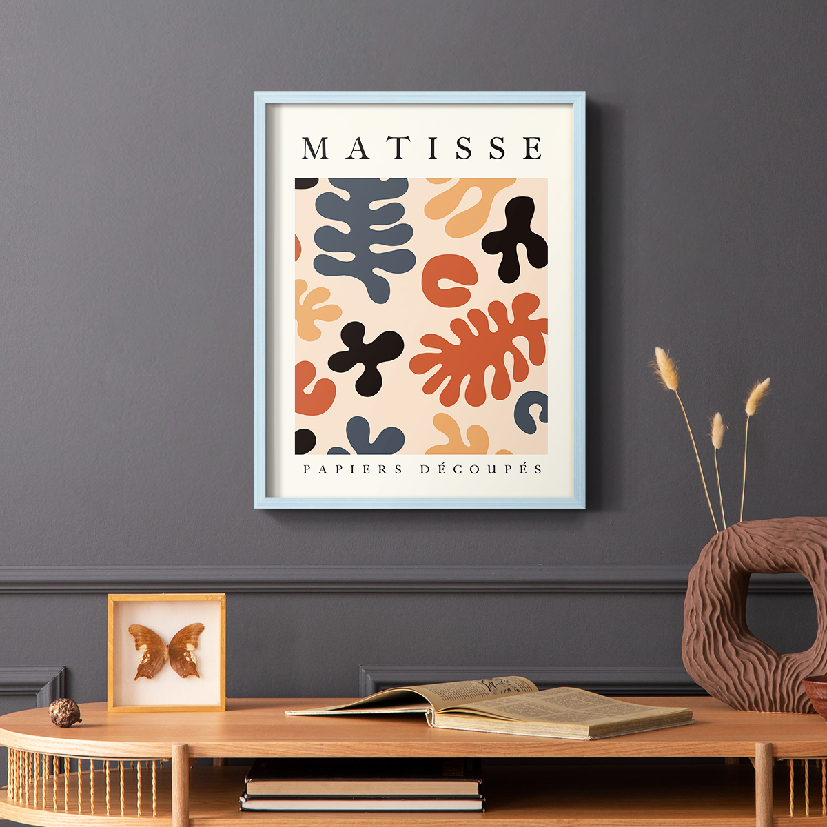 Matisse CDVI in Blue Solid Wood Framed Print No Nail Hanging