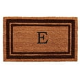 thumbnail image 1 of Calloway Mills 152982436E 24 x 36 in. Brown Border Monogram Rectangular Doormat, Natural - Letter E, 1 of 1
