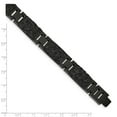 thumbnail image 2 of 12.29mm Stainless Steel Polished Black Ip Plated Wire Inlay Bracelet 8.5 Inch Link Bracelet for Women, 2 of 2