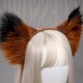 thumbnail image 5 of Diadema hecha a mano con orejas de piel de zorro y lobo, vestido para fiesta, disfraz de Navidad y Halloween, diadema Adepaton BST2000038-5, 5 of 5