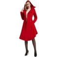 thumbnail image 4 of FUNING Long Trench Pea Coat for Women -  Winter Trench Coat Goth Lapel Peacoat Outwear Thick Hood Pea Jacket Trenchcoat, 4 of 7
