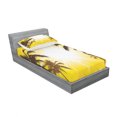 thumbnail image 3 of Ambesonne Tropical Fitted Sheet & Pillow Sham Set, Place with Palm Trees, Full, Yellow and White, 3 of 3
