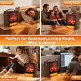 thumbnail image 5 of LifePlus Portable Electric Fireplace Heater with 3D Realistic Flame, 800W/1500W Heat, Manual Temp Adjust, Compact for Bedroom, Living Room, Ideal for Homeowners & Office Workers, 5 of 10