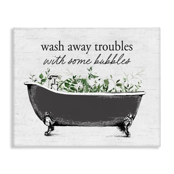 Comforting Bubble Bath Quote Canvas Wall Art, design by Lettered and Lined