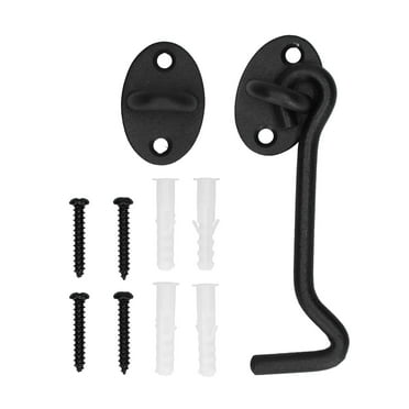 Stainless Steel Sliding Barn Door Lock Kit - Black Gate Latch for Secure Accessory
