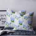 thumbnail image 3 of Summer Hydrangeas Throw Pillow Covers, Soft Pillowcases with Invisible Zipper, White Blue Flowers Pastoral Leaves Decorative Square Pillow Cushion Covers for Living Room Couch Sofa Bed 20x20 Inches, 3 of 8