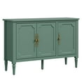 thumbnail image 3 of CozyHome 3-Door Storage Cabinet Set of 2 with Adjustable Shelves, Accent Sideboard Cabinet with Turned Legs, Wood Pantry Cabinet, Buffet Cabinet for Entryway, Living Room, Dining Room, Green, 3 of 9