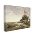 thumbnail image 3 of Classic Stream Animals Grazing Landscape Painting Gallery Wrapped Canvas Print Wall Art, 3 of 7