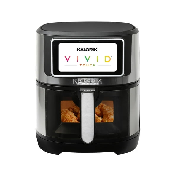 Kalorik Air Fryer VIVID TOUCH 5 Quart with High-Resolution Touchscreen, Stainless-Steel