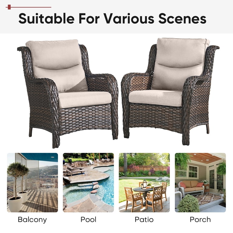 POCASSY Outdoor Chair Cushions, 22 x 25 Outdoor Cushion Set of