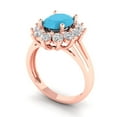 thumbnail image 2 of Halo Engagement Ring for Women - 2.72ct Simulated Turquoise in 14K Rose Gold Promise Ring, 2 of 6