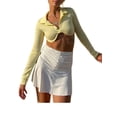 thumbnail image 1 of SAYOO, Top corto Sexy de manga larga para mujer, blusa corta informal básica con escote en V profundo, ropa de calle para discoteca SAYOO  moda, 1 of 5