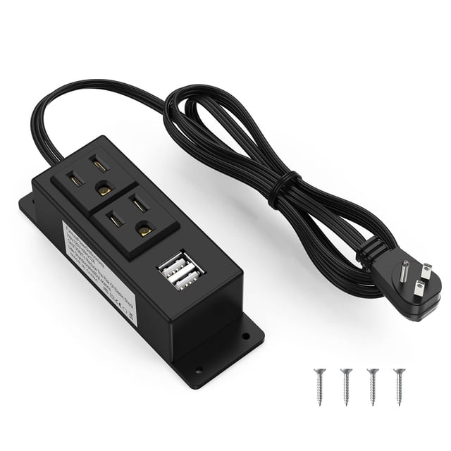 Protector contra sobretensiones Power Strip Kungfuking con 2 tomas de corriente alterna y 2 USB