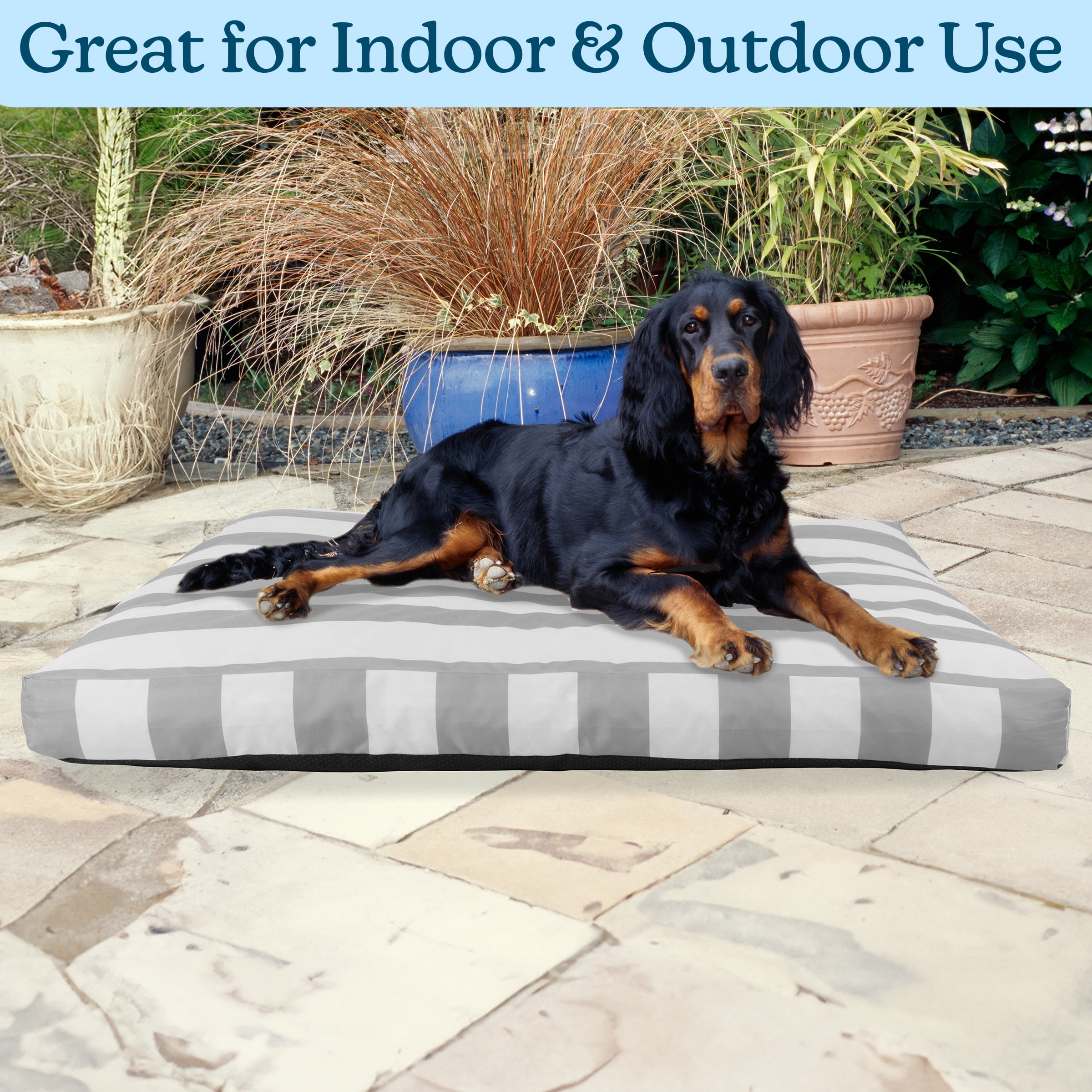 PETMAKER 44in Water-Resistant Dog Bed with Removable Washable Cover (Gray)