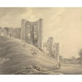 thumbnail image 2 of Michael Angelo Rooker 24x20 Gold Ornate Framed and Double Matted Museum Art Print Titled - Kenilworth Castle, with Figures on the Hillside, 2 of 4