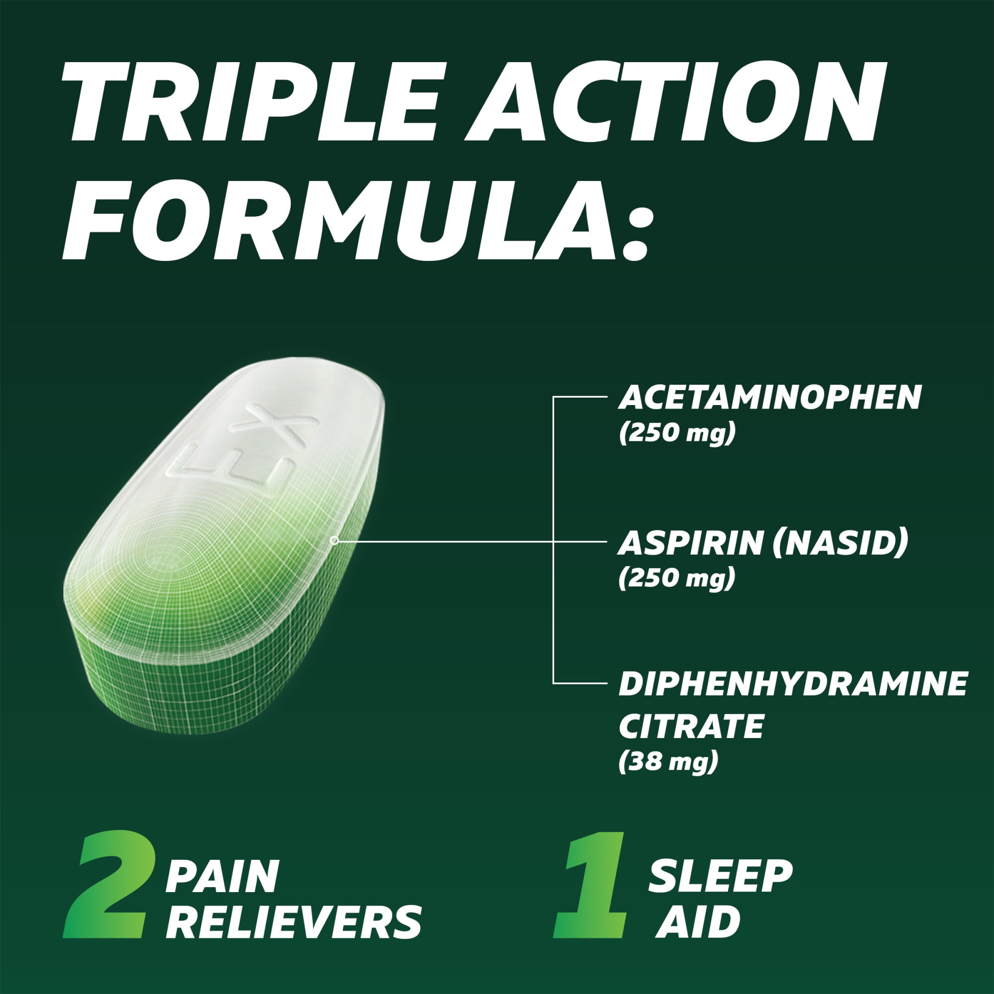 Excedrin Pm Headache Medicine and Sleep Aid Acetaminophen Aspirin Caplets, 100 Count