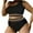 Black-01, variant on Lopeceal Women One Shoulder Bikini Set High Waisted Tummy Control Full Coverage Swimsuit Ribbed 2 Piece Bathing Suit