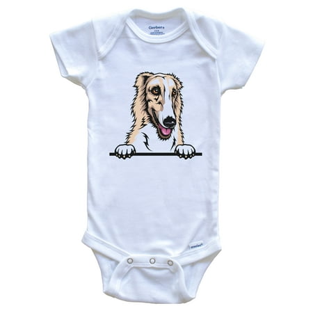 

Borzoi Dog Breed Cute One Piece Baby Bodysuit 0-3 months white