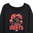 thumbnail image 3 of Marvel Deadpool - Valentine's Day Love Hurts - Women's French Terry Pullover Sweatshirt, 3 of 5