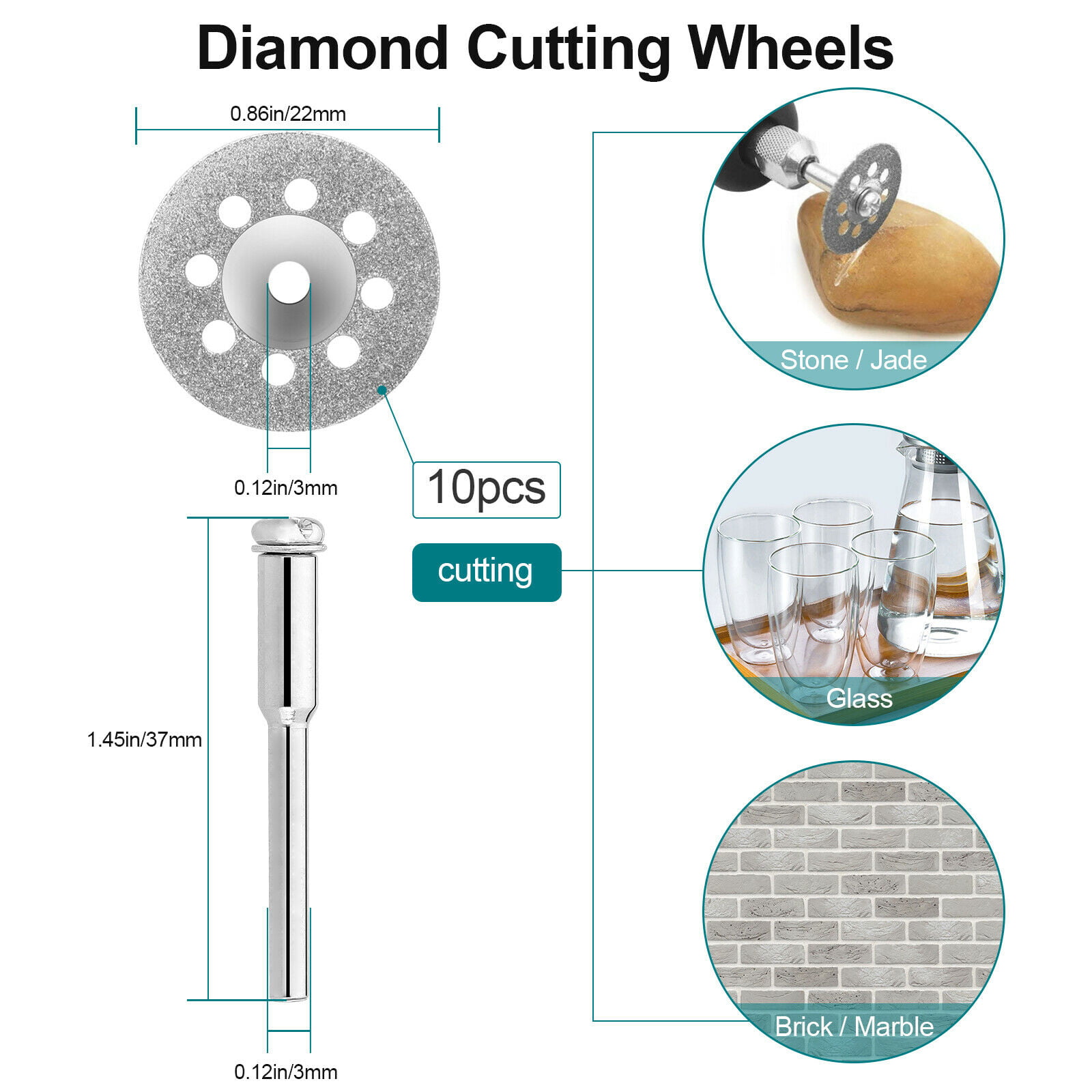 10 Diamond Cutting Wheels For Dremel Rotary Tool die grinder metal Cut Off Disc 