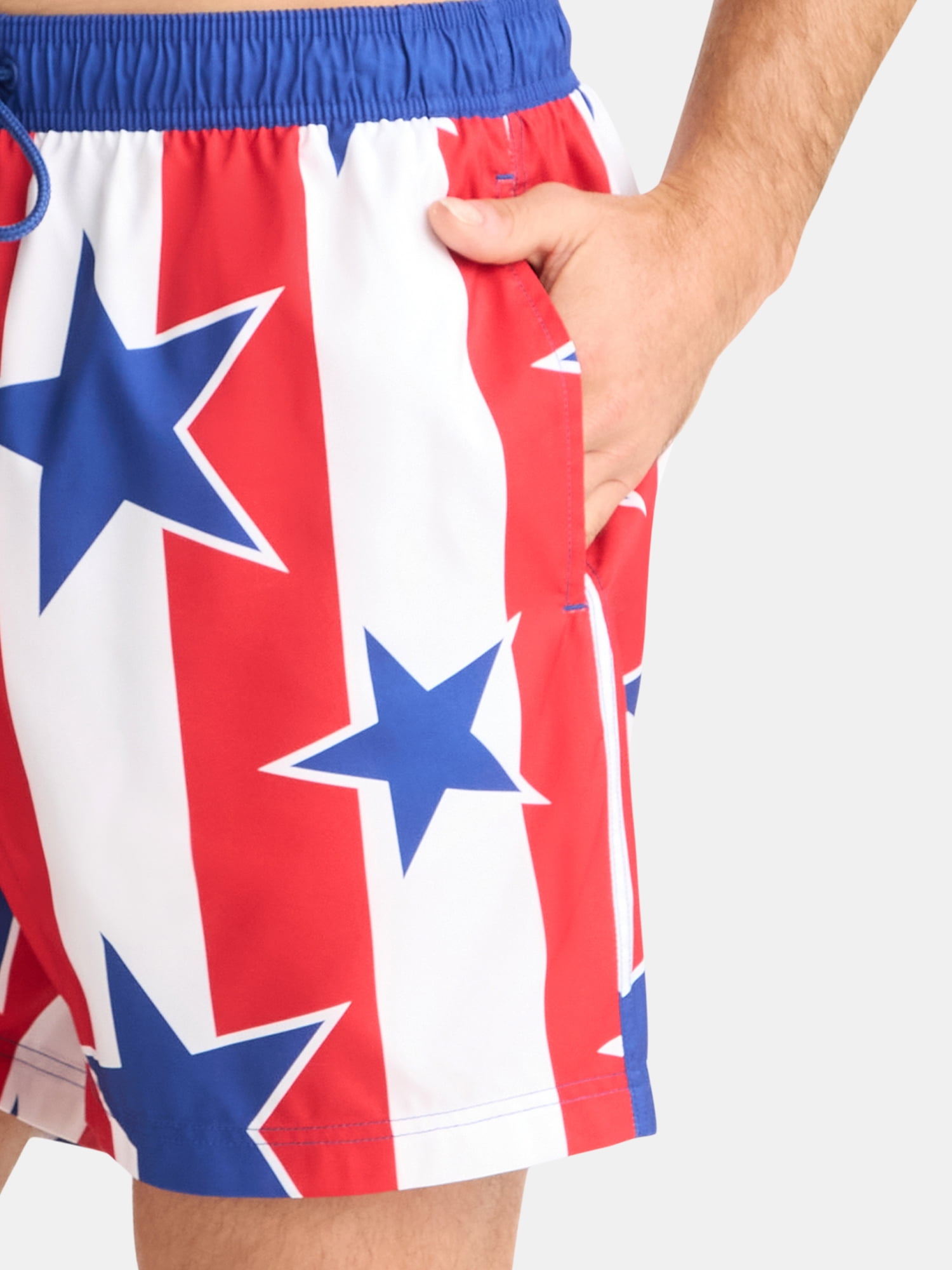 Way to Celebrate Men's & Big Men's Americana Swim Trunks, Sizes S-3XL