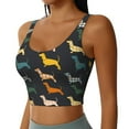 thumbnail image 2 of Naloa Plaid Dachshund Sports Bras for Women, High Support Bra with Removable Pads, Comfortable - X-Large, 2 of 9