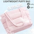 thumbnail image 5 of Puffer Tote Bag for Women, Large Capacity Lightweight Quilted Shoulder Bag, Waterproof Handbag for Work, Travel, Gym, Pink, 5 of 8