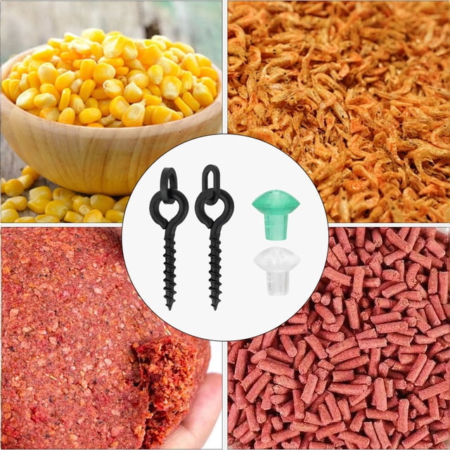 NAOJIE Fishing Bait Screws Hook Stops: 140pcs/box Carp Fishing Accessories Kit for Making Carp Boilies Pop Up Rigs