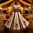 thumbnail image 4 of WAGUTH Women's Oktoberfest Print Dirndl Dresses Sleeveless Midi-Length Dress A‑Line Swing Dress for Beer Festival Party, 4 of 5
