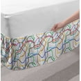 thumbnail image 2 of Map Bed Skirt, Stripes in Vibrant Colors Metro Scheme Subway Stations Abstract Railroad Transportation, Elastic Bedskirt Dust Ruffle Wrap Around for Bedding Decor, 4 Sizes, Multicolor, by Ambesonne, 2 of 2
