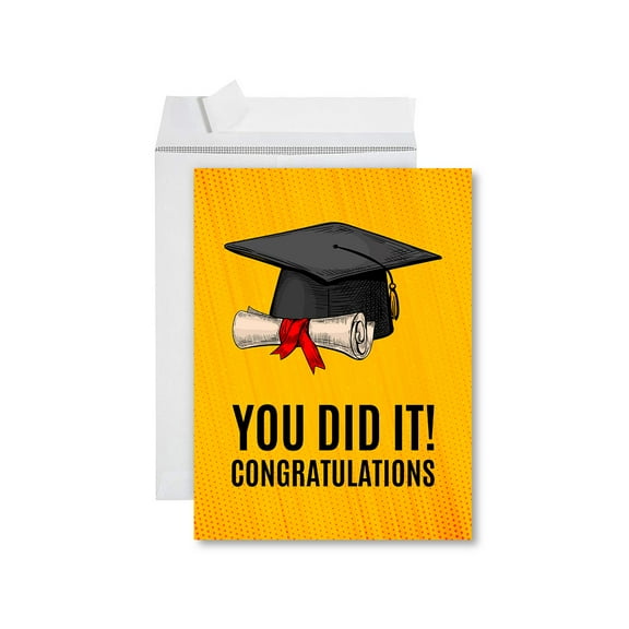 Koyal Wholesale Funny Congratulations Jumbo Card With Envelope, You Did It!, Graduation Greeting Card