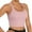 Pink, variant on Herrnalise Fashion Women Sleeveless Casual Vest Ladies Chest pad movement Short Tank Tops