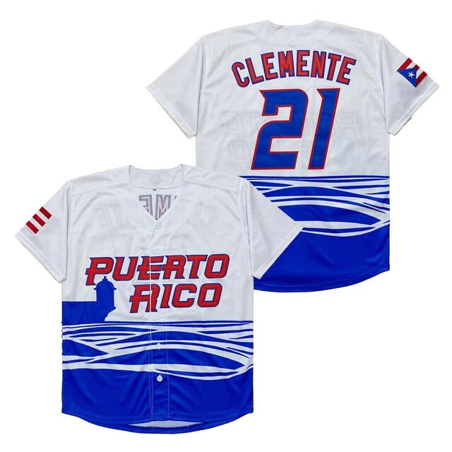 LS Puerto Rico #21 Roberto Clemente World Game Classic Men Baseball Jersey