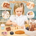 thumbnail image 2 of Juego de juguetes de comida simulada SuperGFS de Wooden Bakery Playset con bolsa, 2 of 7