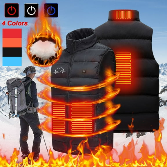 QATAINLAV Camisas Para HombresHeated Vest for Women and Men, 3 Heating Levels 9 Heating Zones, Heated Jackets for Women and Men (Not Included Battery) Black XL