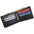 thumbnail image 4 of Moga Men's Bifold Genuine Leather Wallet With Double Center Flap And 3 ID Windows (Black), 4 of 6
