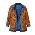 thumbnail image 5 of Solthread Womens Casual Jacket Leopard Print Contrast Trim And Cuffs Long Sleeve Open Front Layering Jackets, 5 of 8