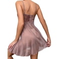 thumbnail image 3 of Faithtur Femmes Été 2PCS Lingerie Ensembles Dentelle Transparente Robe de Nuit avec String Taille Basse, 3 of 4