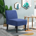 thumbnail image 3 of Magshion Armless Fabric Accent Single Sofa Chair with Rubberwood Legs for Living Room Bedroom, Navy Blue, 3 of 8