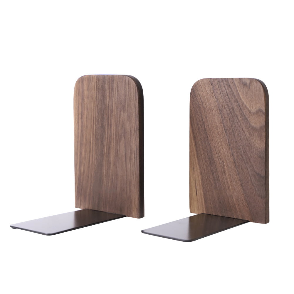 Bamber Large Walnut Decorative Bookends for Shelves Heavy Books H6.7 x W4.7 x L3.9