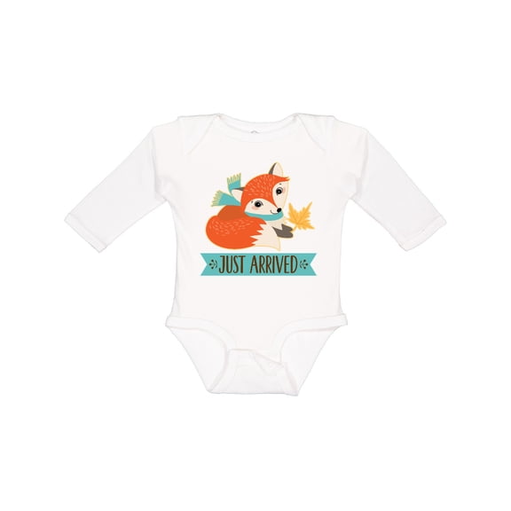 Inktastic Just Arrived Fox New Baby Boys or Girls Long Sleeve Baby Bodysuit