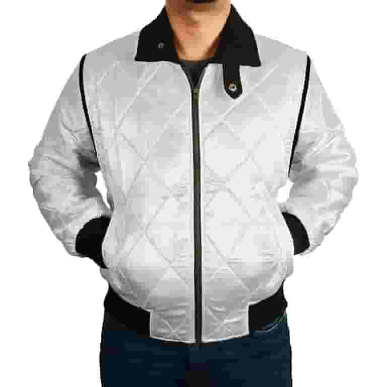 ★23SS新作★VITALSIGN★Emblem Napping Bomber Jacket Men's Drive Scorpion Logo Quilted Satin Bomber Jacket