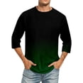 thumbnail image 2 of Mens Shirts Gradient Three Quarter Sleeve Soft Blend Fashion Beach Vacation Clothes for Men,B,M, 2 of 5