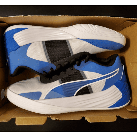 Puma Fusion Nitro Team White Blue Mens 8 Basketball Athletic Shoes 377035 03