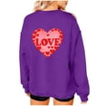 thumbnail image 5 of FDGIU ‌Women's Love Heart Sweatshirt, Valentine's Day Graphic Tee Long Sleeve Casual Top for Party & Gift Exchange, 5 of 7