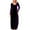 Dark Purple, variant on CharmCyan Long Sleeve Velvet Maxi Dress for Women Scoop Neck Full Length Soft Fabric Elegant Simple Casual Wear Black L